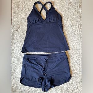 Athleta Two Piece Tankini with Boy Shorts
